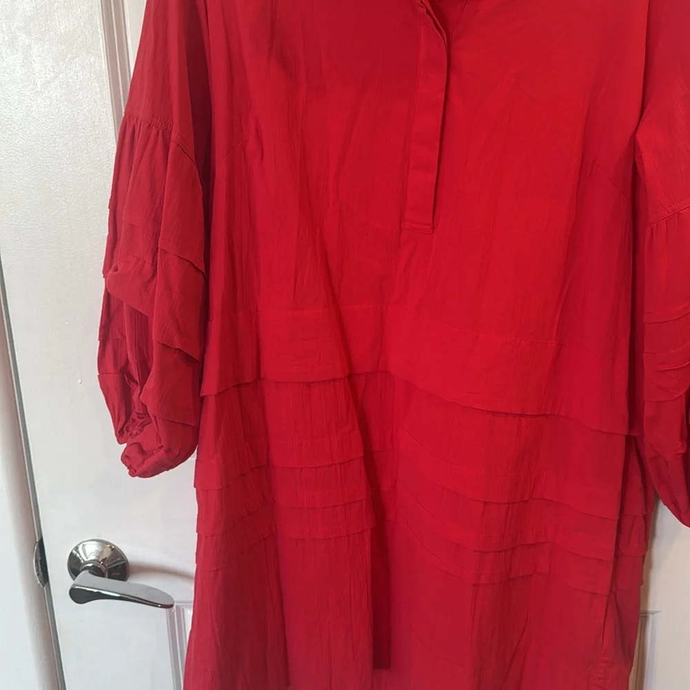 Pomander Place Tuckernuck Red Chelsea Dress Size Medium - Picture 3 of 8